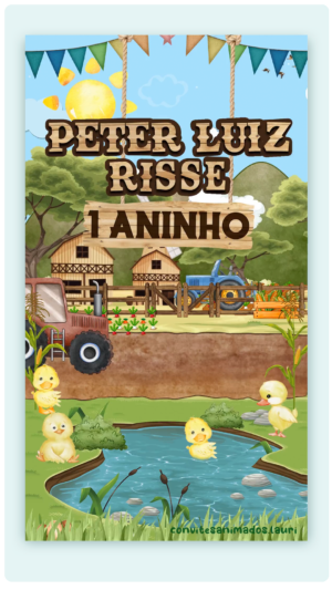 Convite Animado Trator da Fazendinha