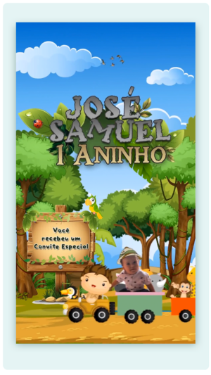 Convite Animado Passeio no Safari