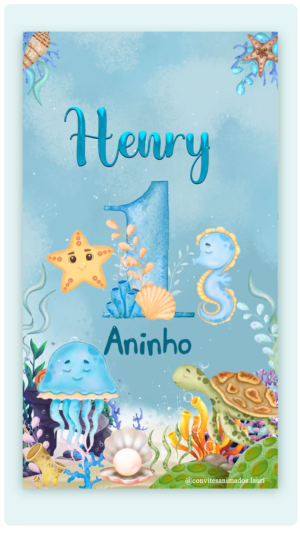 Convite Animado Fundo do Mar