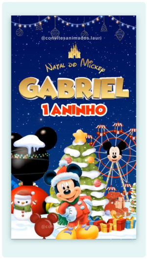 Convite Animado Natal do Mickey