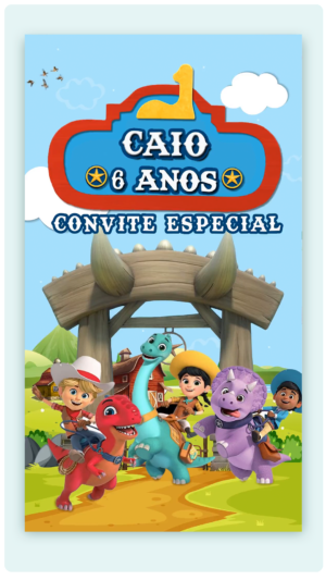 Convite Animado Dino Ranch