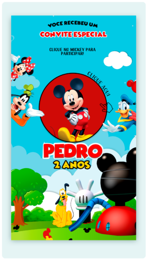 Convite Animado e interativo Turma do Mickey Mouse