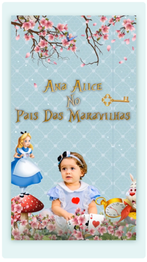 Convite Animado Alice no País das Maravilhas 02