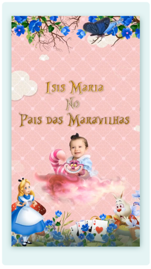 Convite Animado Alice no País das Maravilhas 03