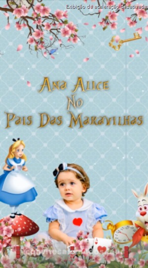 Convite Animado Alice no País das Maravilhas 02