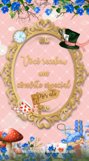 Convite Animado Alice no País das Maravilhas 03