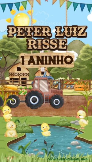 Convite Animado Trator da Fazendinha