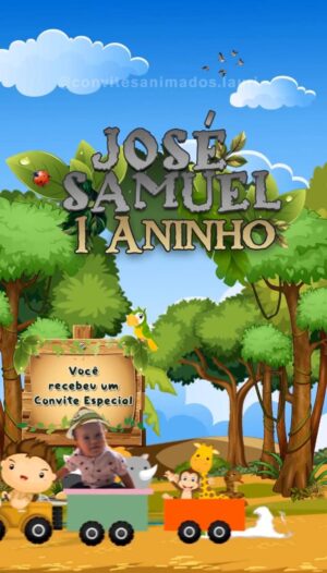 Convite Animado Passeio no Safari