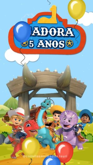 Convite Animado Dino Ranch