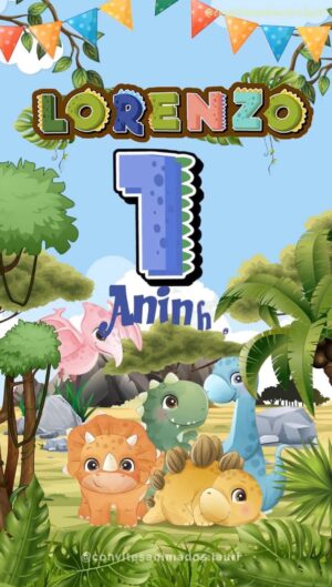 Convite Animado Dinossauros