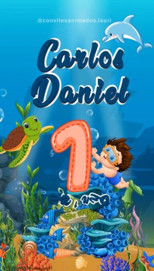 Convite Animado Festa do Fundo do Mar