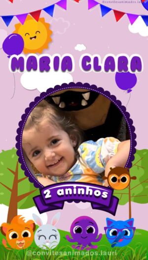 Convite Animado Bolofofos Menina