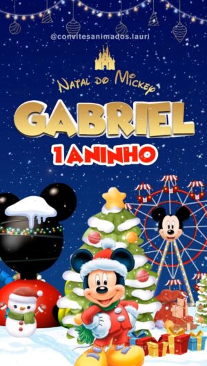 Convite Animado Natal do Mickey