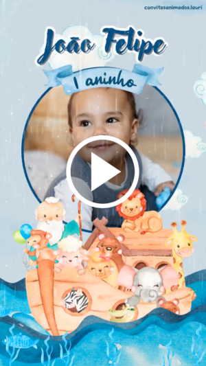 Convite Animado Arca de Noé Modelo 01