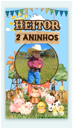 Convite Animado Fazendinha Vermelho