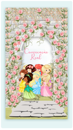 Convite Animado Jardim das Princesas Cute