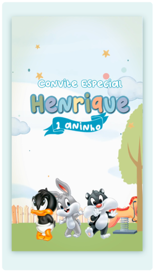 Convite Animado Baby Looney Tunes