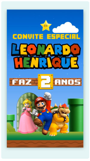 Convite Animado Super Mario