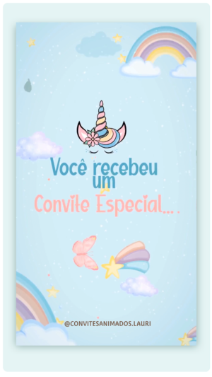 Convite Animado Únicornio