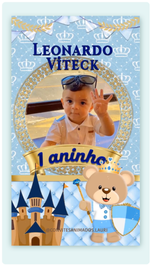 Convite Animado Ursinho Príncipe