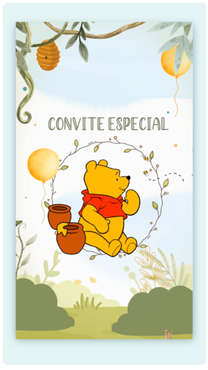 Convite Animado Ursinho Pooh