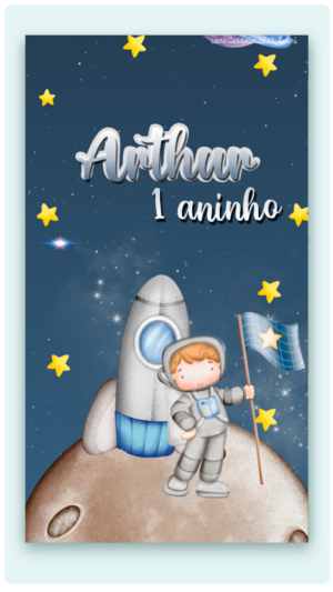 Convite Animado Astronauta