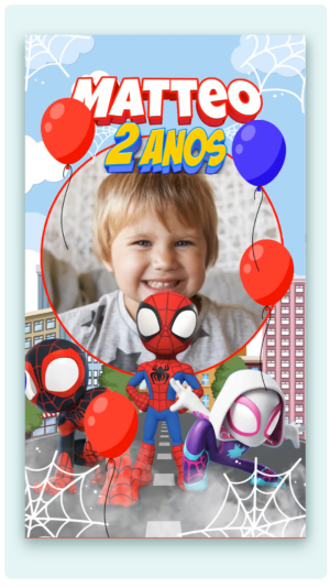Convite Animado Spider e Seus Amigos