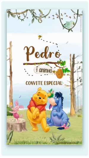 Convite Animado Bosque do Ursinho Pooh