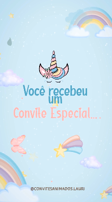 Convite Animado Únicornio