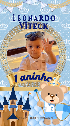 Convite Animado Ursinho Príncipe