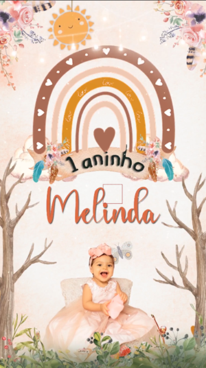 Convite Animado Bosque do Arco Íris Boho
