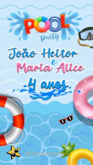 Convite Animado Pool Party