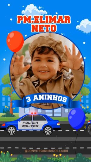 Convite Animado Policia