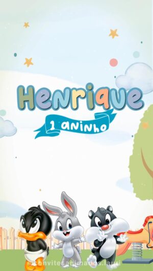 Convite Animado Baby Looney Tunes