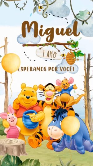 Convite Animado Bosque do Ursinho Pooh