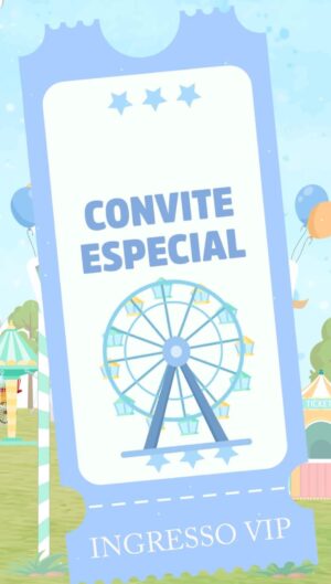 Convite Animado Parque menino cores claras