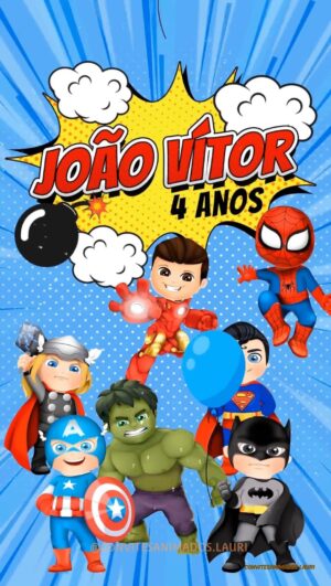 Convite Animado Super Herói