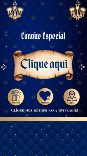 Convite Interativo e Animado Convocação Real / Princípe / Realeza