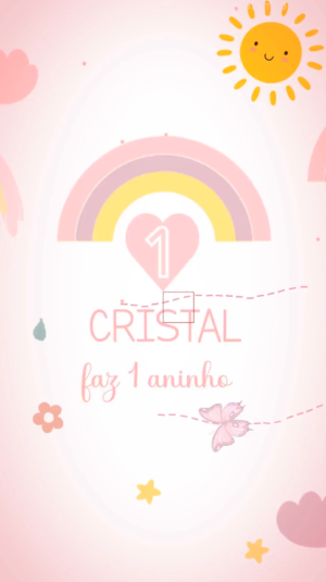 Convite Animado Arco Irís Boho 2