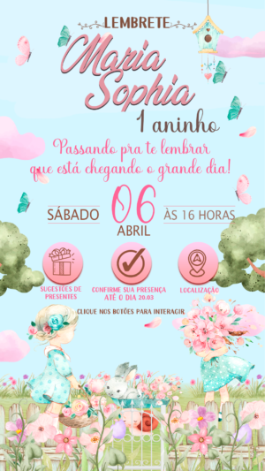 Convite Animado + Lembrete Jardim das Camponesas