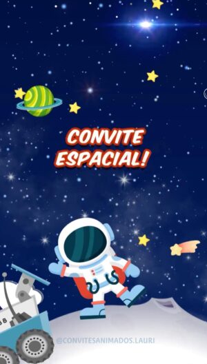 Convite Animado Astronauta 3
