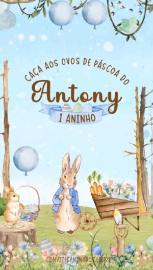 Convite Animado Caça Aos Ovos de Páscoa