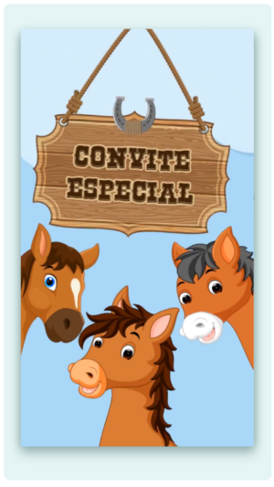 Convite Animado Haras Cavalos