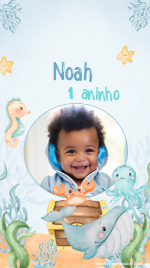 Convite Animado Fundo do Mar Vicente