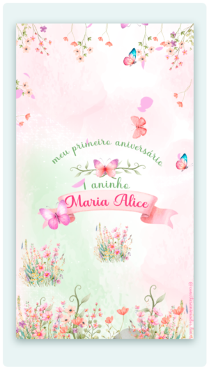 Convite Animado Borboletas no Jardim + Save the date em Imagem