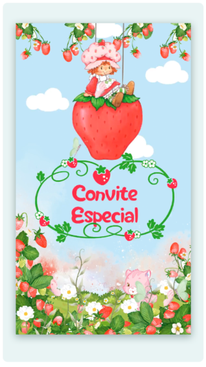 Convite Animado Aniversário da Moranguinho