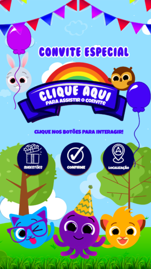 Convite Interativo e Animado Bolofofos