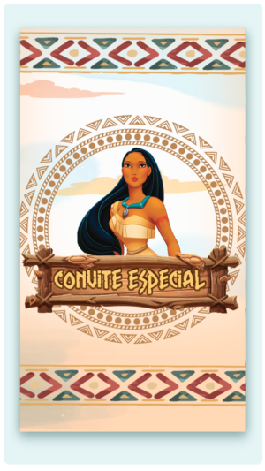 Convite Animado Princesa Pocahontas