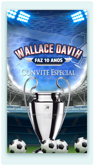 Convite Interativo e Animado  Futebol Liga dos Campeões