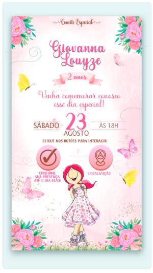 Convite Interativo Boneca Mel